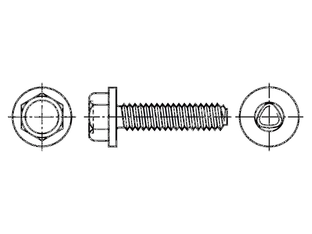 Schroef; 4x25; Kop: zeskant; geen; 7mm; gehard staal; zink; ISO 1479 Schroef; 4x25; Kop: zeskant; geen; 7mm; gehard staal; zink; ISO 1479